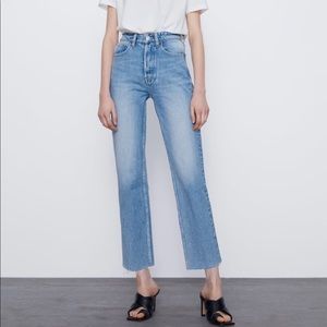Zara Hi-Rise Straight Leg Jean